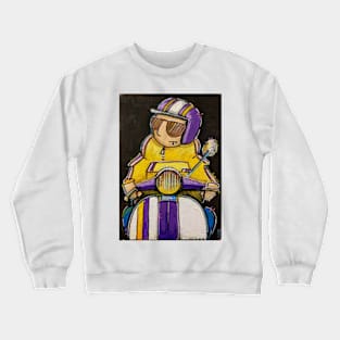 Retro Scooter, Classic Scooter, Scooterist, Scootering, Scooter Rider, Mod Art Crewneck Sweatshirt